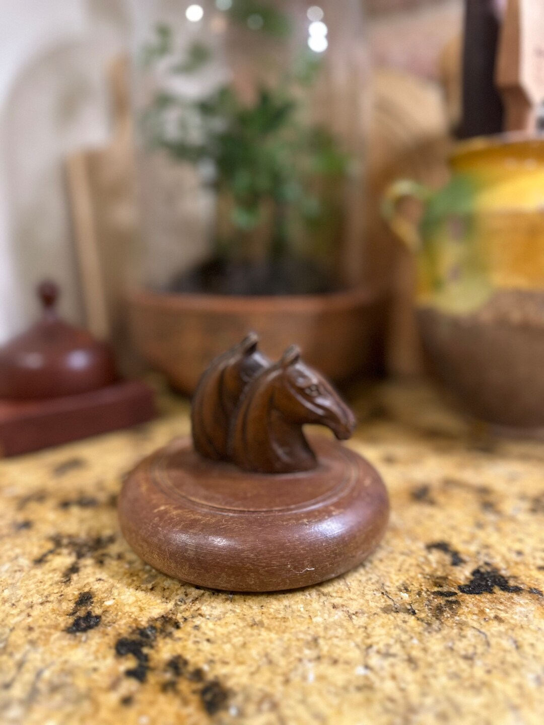 Wood Humidor Cigar Jar Lid With Horses Etsy