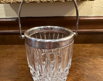 Crystal and silver individual ice bucket