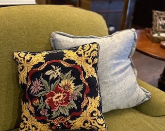 Floral Needlepoint pillow