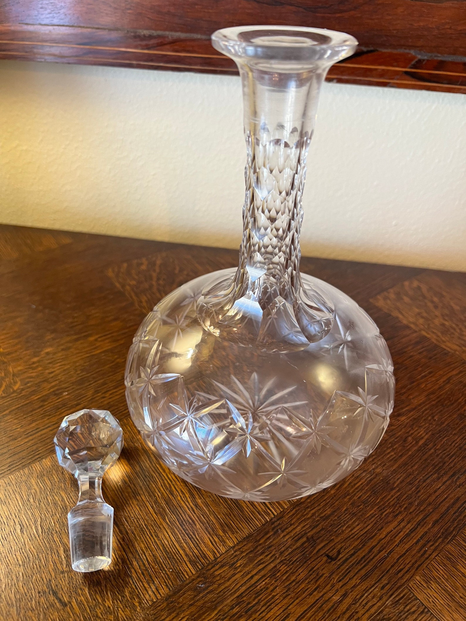Antique Crystal Decanter Etsy
