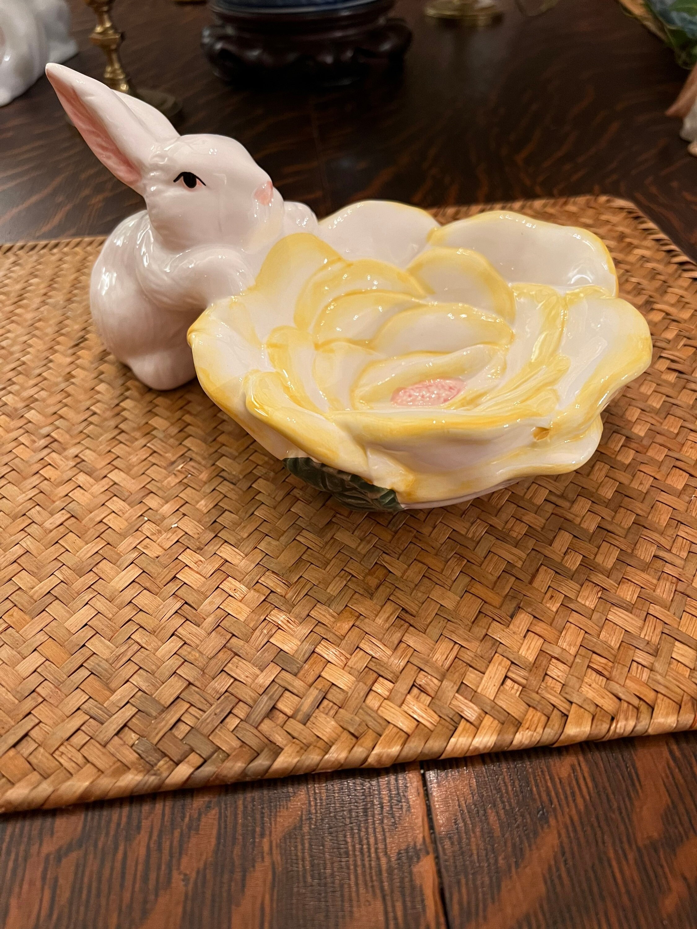 Vintage Fitz and Floyd Rabbit Bowl - Etsy