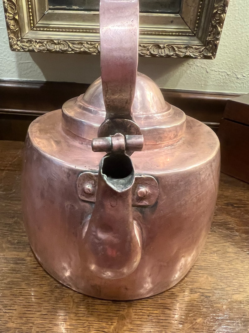 Antique Copper Gooseneck Kettle Etsy