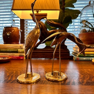 Vintage Pair of Brass Birds