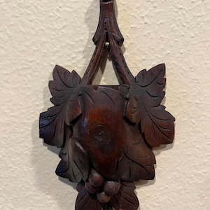 Antique Black Forest Carved Match keeper Black Forest wall pocket