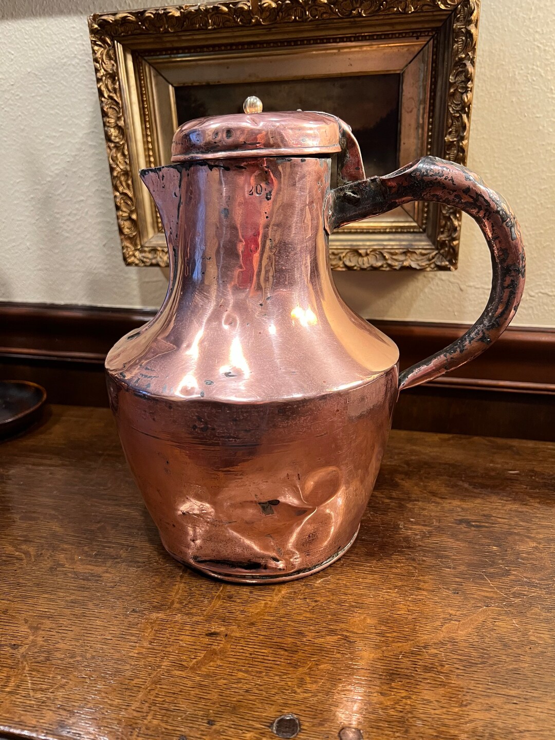 Antique Copper Coffee Pot French C 1850 Etsy