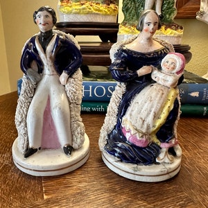 Antique Staffordshire Victoria and Albert c 1840