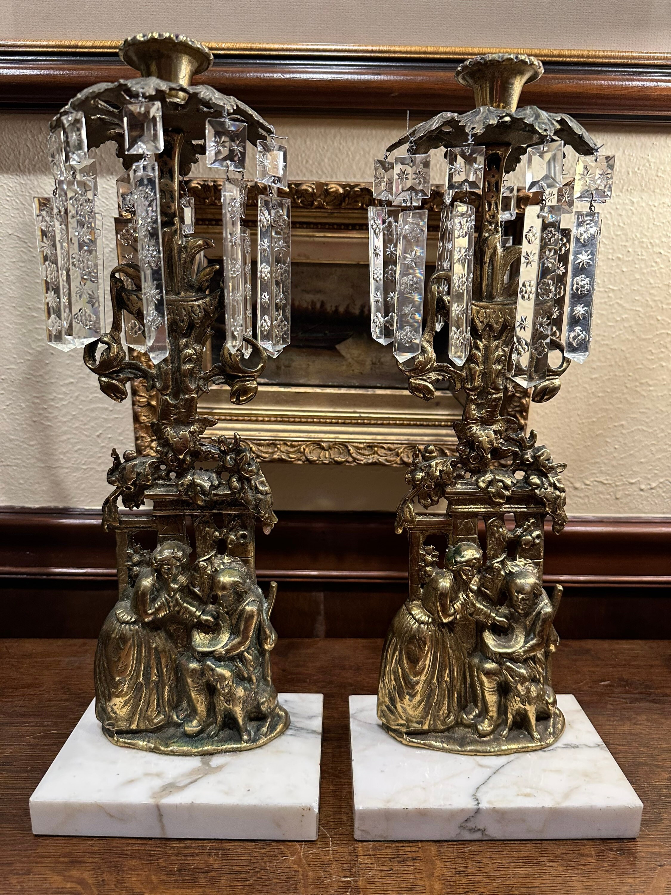 Antique Brass Girandoles Mantle Candleholder - Etsy