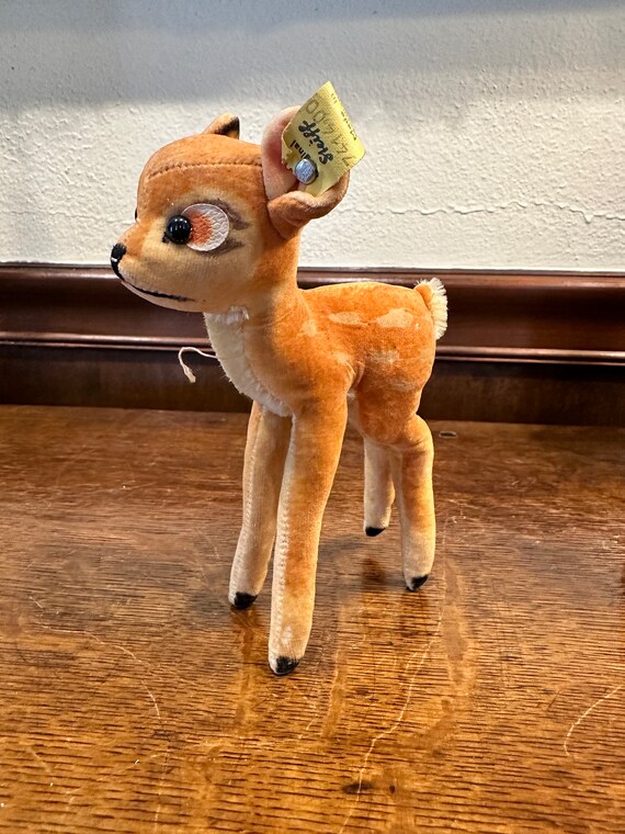 Vintage Steiff Deer Doe Glass Eyes Plush German Vintage Stuffed