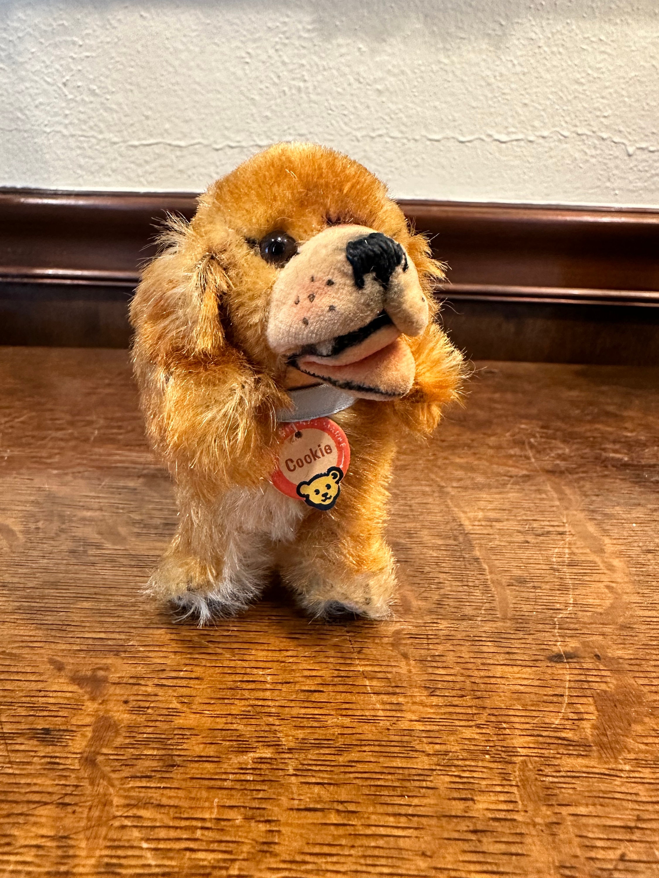 Vintage Steiff Dog Cookie Glass Eyes Plush German Vintage Stuffed