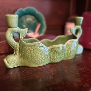 Green Camark koi planter with candle holders