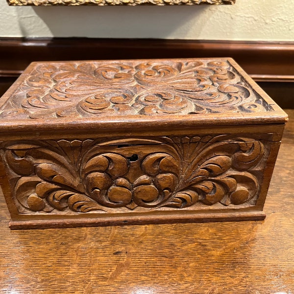 Carved Wood Box Etsy
