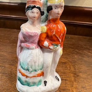 Antique Staffordshire Miniature Victoria and Albert