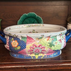 Tobacco Leaf Porcelain Foot Bath Bowl