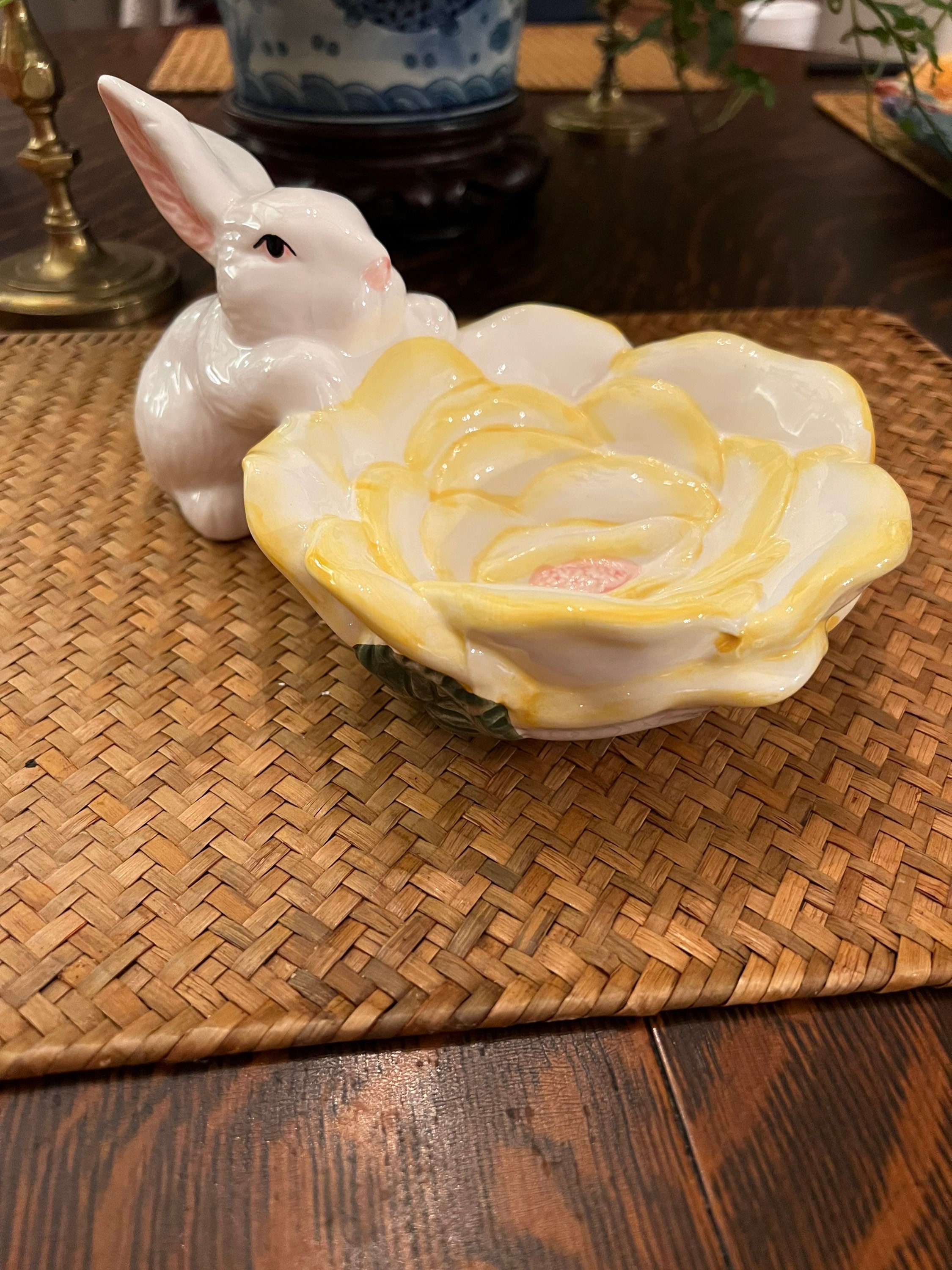 Vintage Fitz and Floyd Rabbit Bowl - Etsy