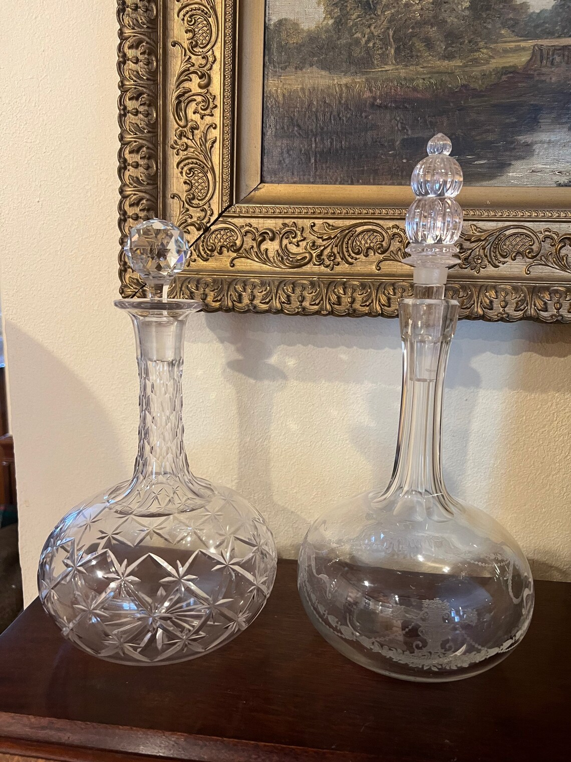 Antique Crystal Decanter Etsy