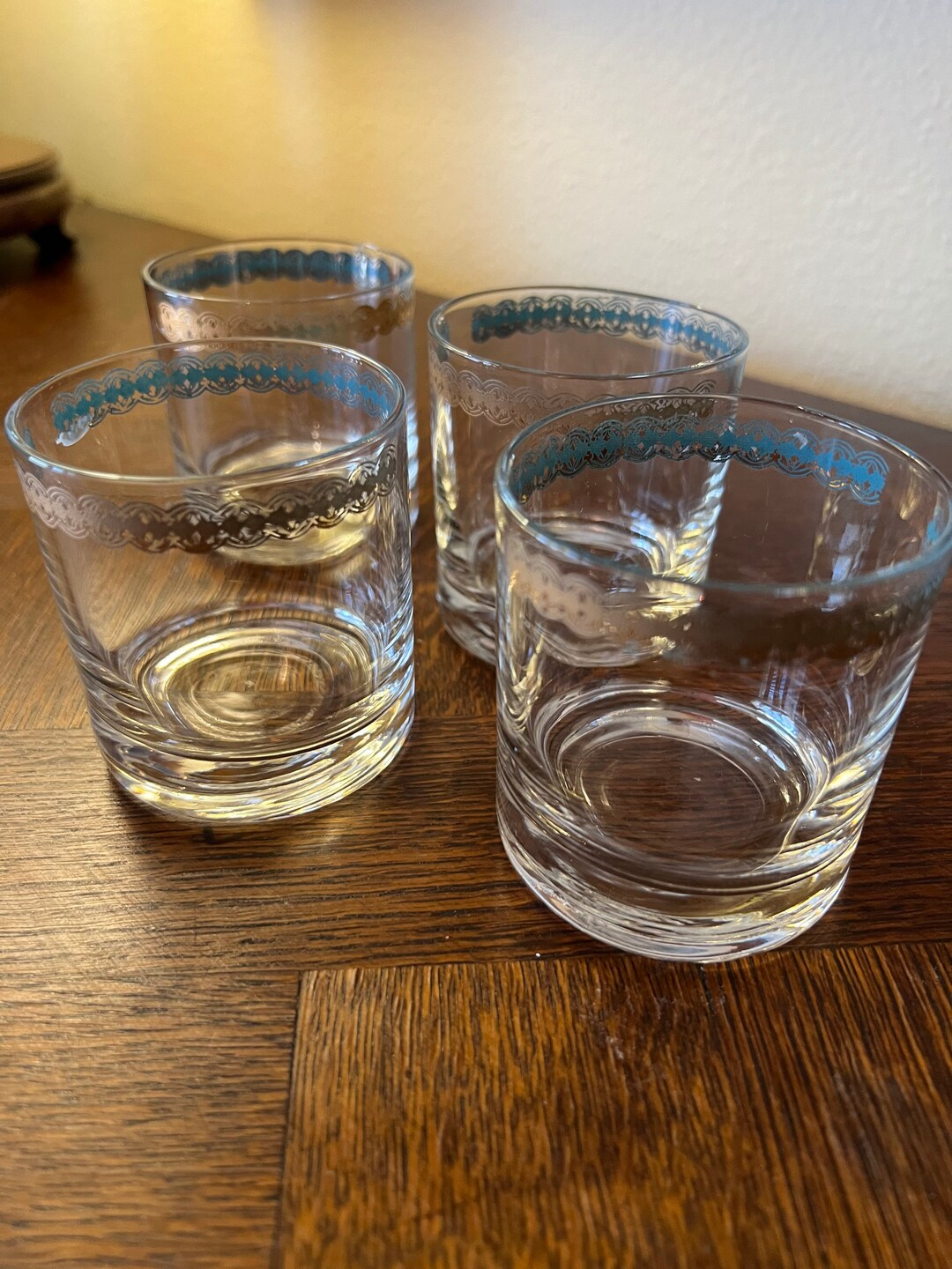 Mid Century Modern Drink Glasses Set of 4 Etsy