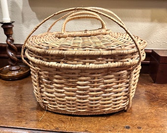 Vintage Natural Wicker Luggage Case or basket