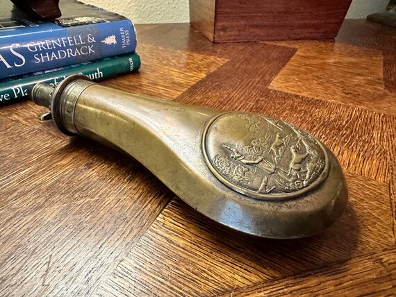 Antique James Dixon & Sons Sheffield Embossed Brass Gunpowder