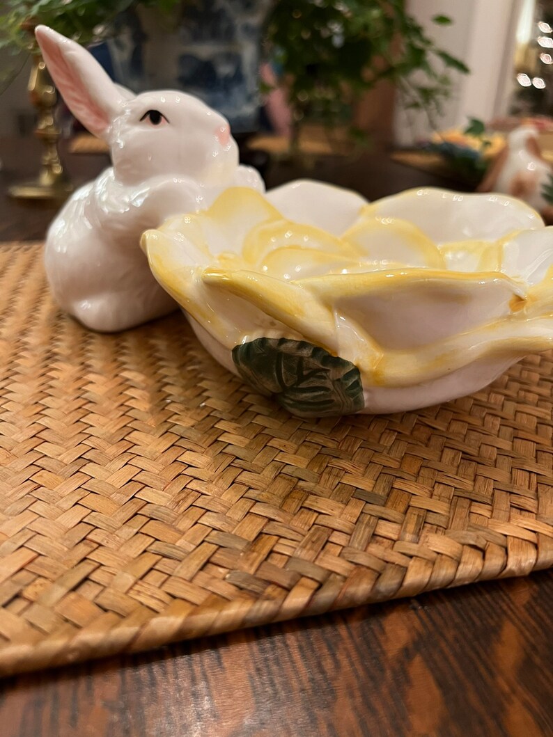 Vintage Fitz and Floyd Rabbit Bowl - Etsy
