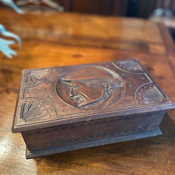 Antique French Carved Wood Box