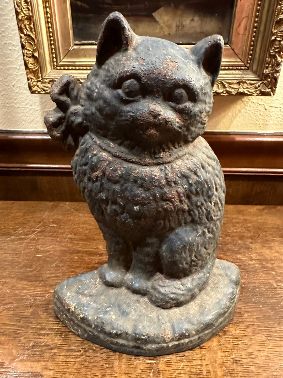 Antique Cast Iron Cat Doorstop Etsy