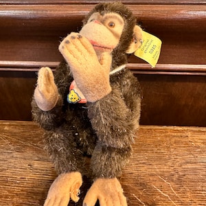 Vintage Steiff Chimp Jocko Glass Eyes Plush German Vintage Stuffed Toy
