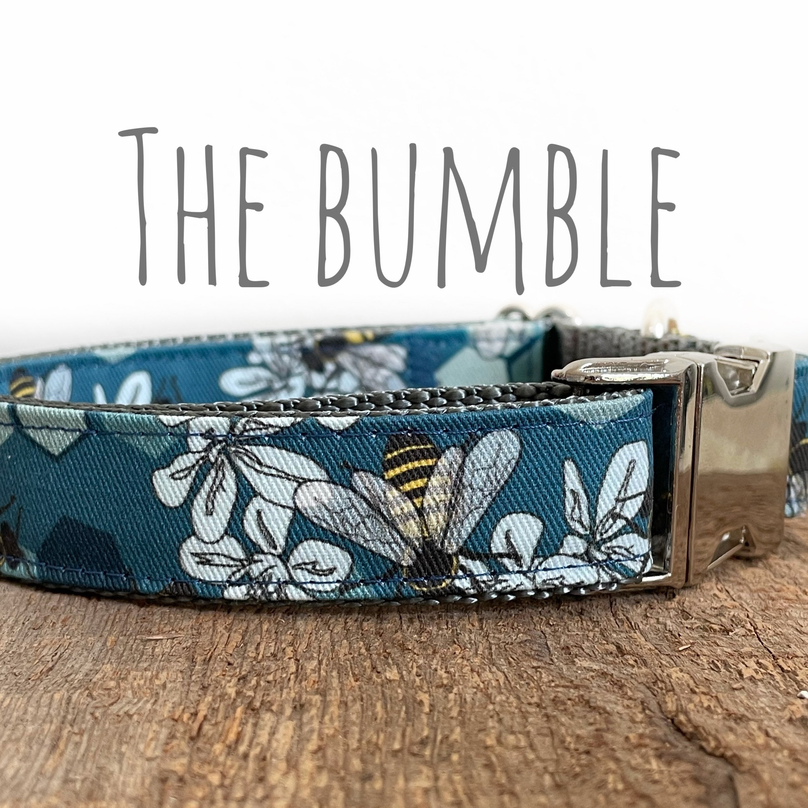 Dog Collar, Honey Bee Fabric Dog Collar, Metal buckle, plastic buckle…
