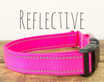 Reflective Dog Collar, Safety Dog Collars, Sew Fetch Dog Collar, Walking Dog Collar, Colorful Dog Collar