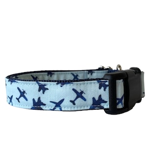 Dog Collar Planes, Pilot, Airplane, Jet, Blue, Navy Nylon, Boy Dog, Outdoor Collar
