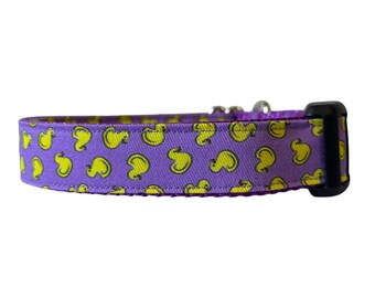 Dog Collar Rubber Duckies, Purple, Dark Lavendar Ducks