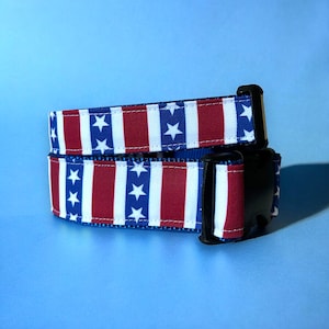 Dog Collar, American Flag Dog collar, Red White and blue Stars and Stripes, patriotic collar, 4th of July