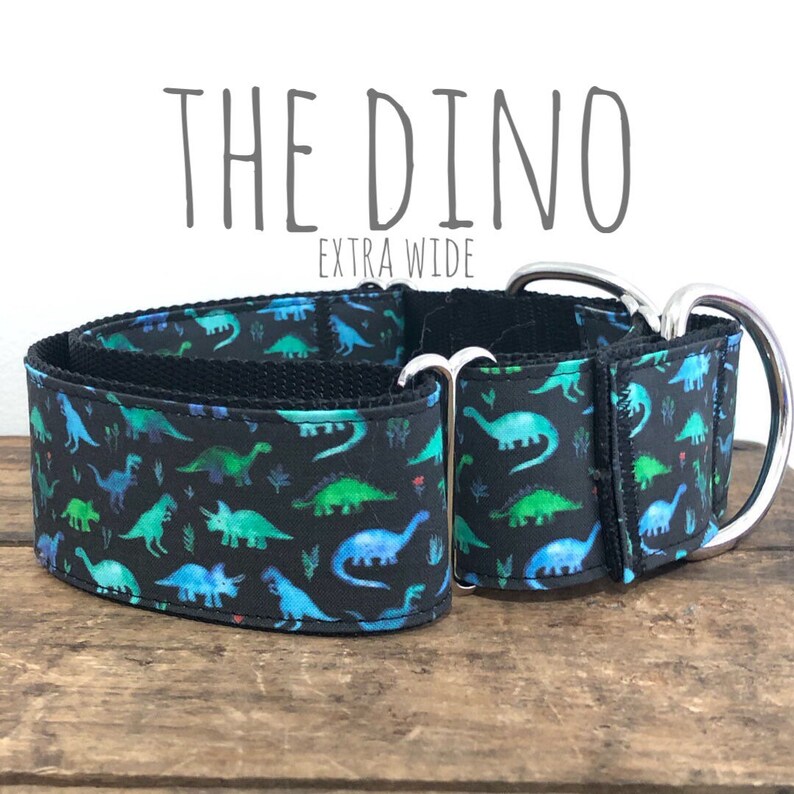 Dinosaur Dog Collar XL Extra Wide Green Dinosaurs Boy Etsy