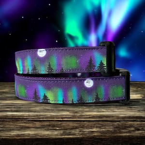 Aurora Borealis Dog Collar, Northern Lights Dog Collar