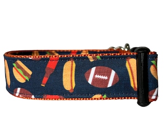 Beer Dog Collar, Tailgating Dog Collar, Burgers and Dogs, Football Collar