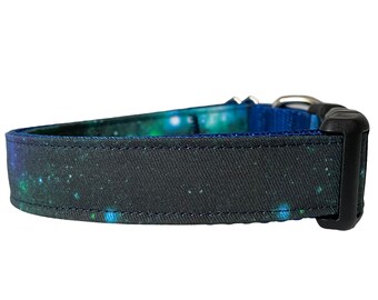 Blue Galaxy Dog Collar, Royal Blue Nylon, Outer Space, Outdoor Collar, Space Collar, Science Collar