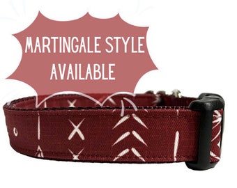 Collare per cani in stile sud-occidentale, azteco occidentale, nylon marrone, stampa astratta, collare per esterni, collare ranch