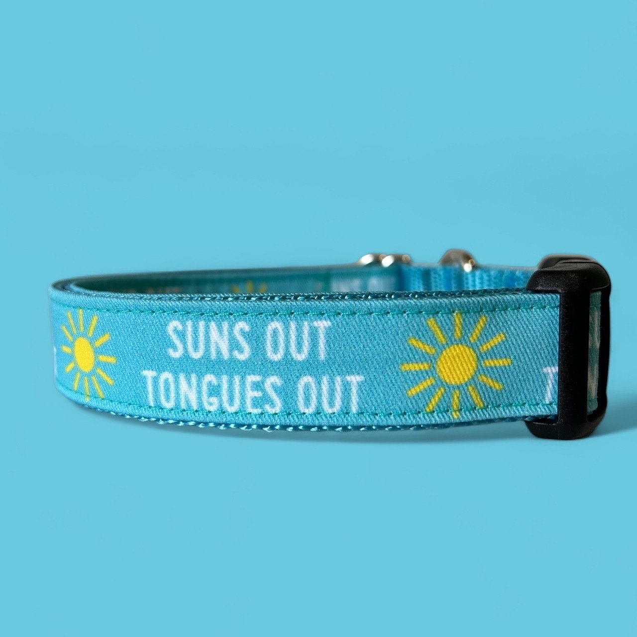Dog Collar Suns Out Tongues Out Dog Funny Martingale Plastic or Metal Buckle Collar Aqua Etsy Canada