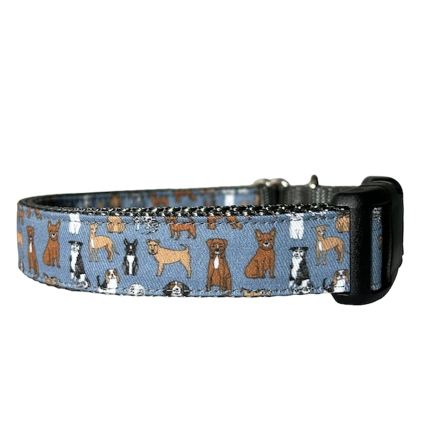 Dog Collar Dog Park Sew Fetch Boy Dog Collar, Martingale, Plastic and Metal Buckle