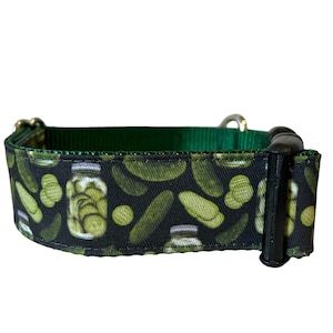 Collar para perro, collar Pickle, Pickles, nailon verde, collar divertido, estilo martingala