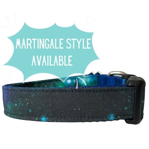 Blue Galaxy Dog Collar, Royal Blue Nylon, Outer Space, Outdoor Collar, Space Collar, Science Collar