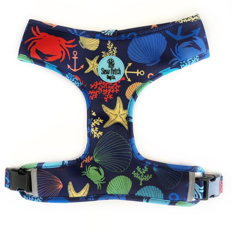 Lobster Crab Dog Harness Rainbow Stripes Reversible Neoprene Etsy