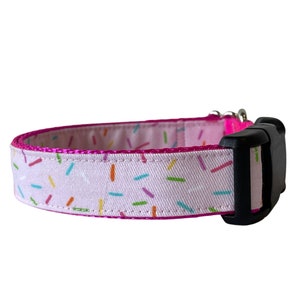 Dog Collar, Sprinkles Dog Collar, Fuchsia Nylon, spring, Preppy Collar, pastel sprinkles ice cream cake collar