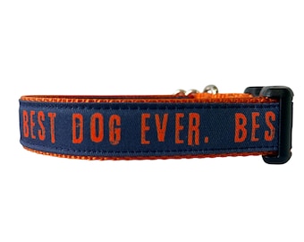 Best Dog Collar, Navy/Orange