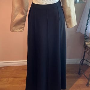 Vintage Black High Waist 'The Third Dimension' A-Line Maxi Skirt Small