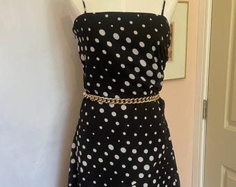 Black & White Polka Dot Party Dress Size Medium