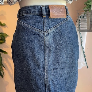 Minijupe « Gitano Express » en denim foncé des années 1990 TP/S