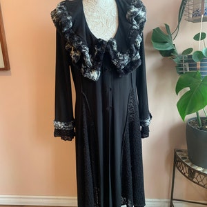 Vintage Joseph Ribkoff Funky Witchy Black Long Dressy Cardigan