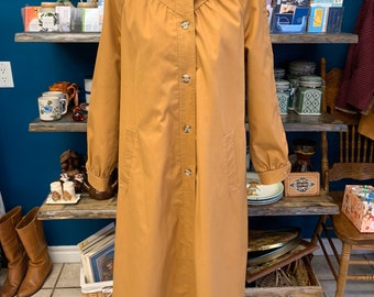 Vintage Unique Utex Butterscotch Button Up Swing Trench Coat Large