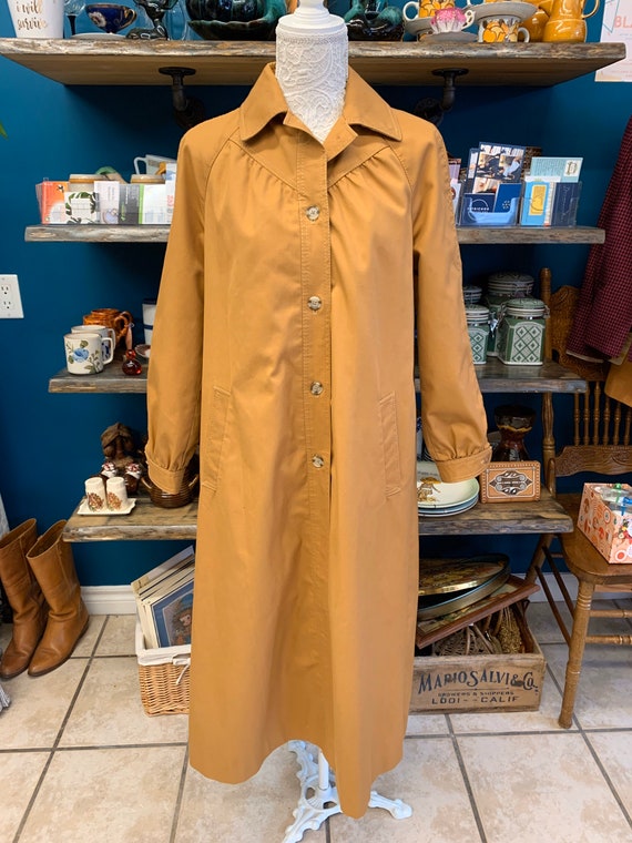 Vintage Unique Utex Butterscotch Button up Swing Trench Coat Large