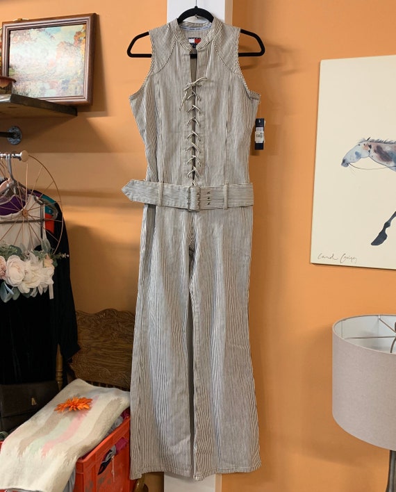 Vintage Tommy Jeans Denim Pinstripe Catsuit Deadst